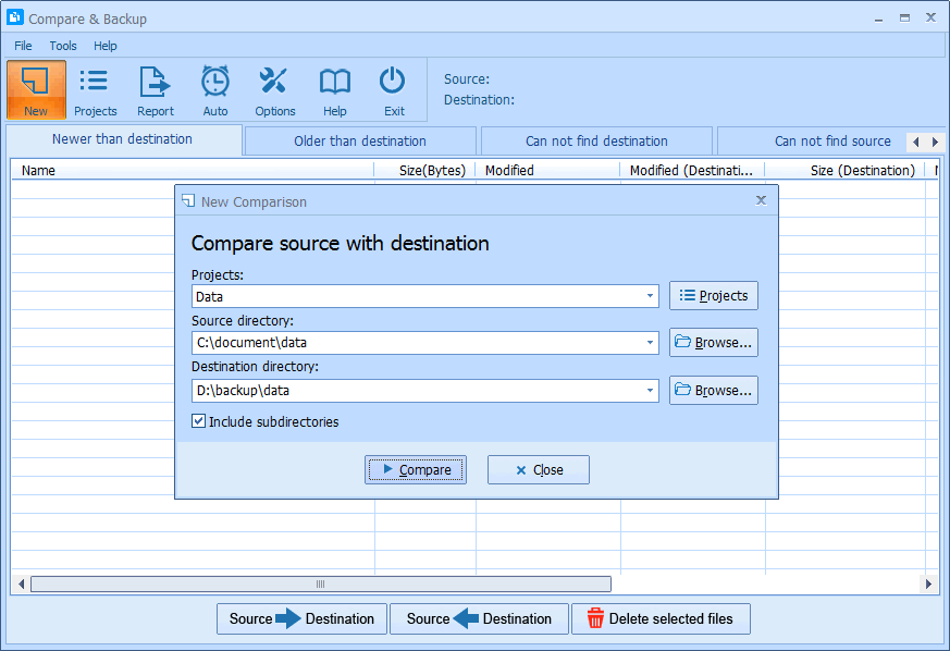 Compare & Backup 5.0